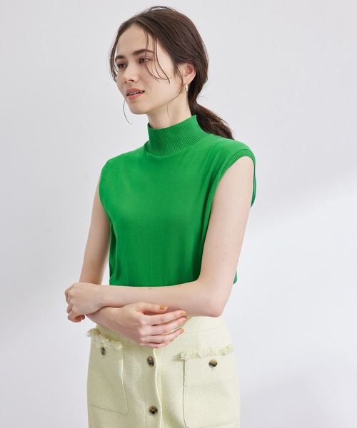 ROPE'（ロペ）の「【ITALY】ハイネックノースリーブニット（Tシャツ/カットソー・レディース・ホワイト/ブラック/グリーン・FREE）」の3枚目の写真