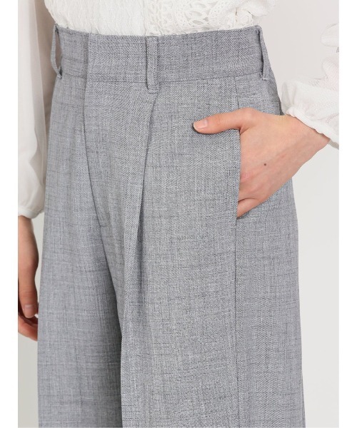 m.f.editorial（エムエフエディトリアル）の「m.f.エディトリアル レディース リネン風シャンブレー ワイドパンツ(セットアップ可能)（その他パンツ・レディース・グレー/ネイビー/ベージュ・LARGE/MEDIUM）」の14枚目の写真