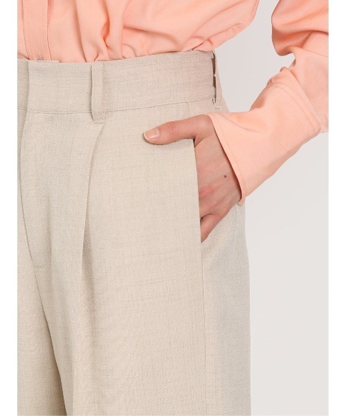m.f.editorial（エムエフエディトリアル）の「m.f.エディトリアル レディース リネン風シャンブレー ワイドパンツ(セットアップ可能)（その他パンツ・レディース・グレー/ネイビー/ベージュ・LARGE/MEDIUM）」の12枚目の写真