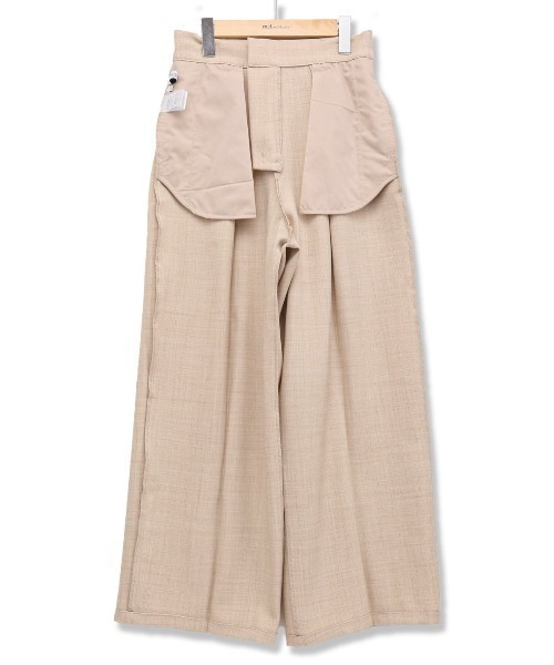 m.f.editorial（エムエフエディトリアル）の「m.f.エディトリアル レディース リネン風シャンブレー ワイドパンツ(セットアップ可能)（その他パンツ・レディース・グレー/ネイビー/ベージュ・LARGE/MEDIUM）」の18枚目の写真