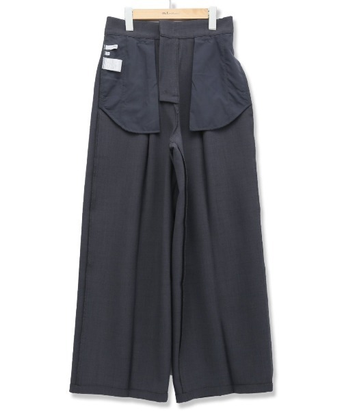 m.f.editorial（エムエフエディトリアル）の「m.f.エディトリアル レディース リネン風シャンブレー ワイドパンツ(セットアップ可能)（その他パンツ・レディース・グレー/ネイビー/ベージュ・LARGE/MEDIUM）」の19枚目の写真