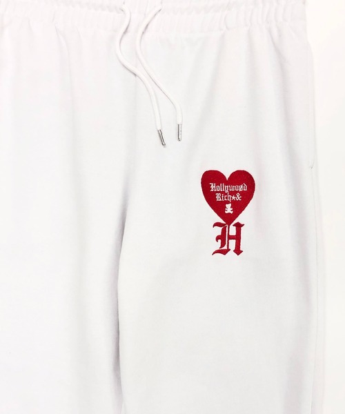 ADMIX/ATELIER SAB MEN（アドミックスアトリエサブメン）の「【Hollywood Rich.&】ハリウッドリッチ.& ハートロゴ / 裏毛スウェット ルーズシルエット イージーパンツ（スウェットパンツ・メンズ・ブラック/ホワイト・50/48）」の5枚目の写真