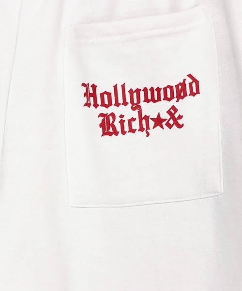 ADMIX/ATELIER SAB MEN（アドミックスアトリエサブメン）の「【Hollywood Rich.&】ハリウッドリッチ.& ハートロゴ / 裏毛スウェット ルーズシルエット イージーパンツ（スウェットパンツ・メンズ・ブラック/ホワイト・50/48）」の7枚目の写真