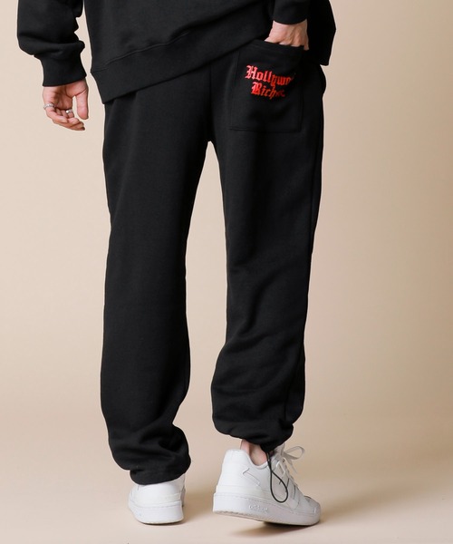ADMIX/ATELIER SAB MEN（アドミックスアトリエサブメン）の「【Hollywood Rich.&】ハリウッドリッチ.& ハートロゴ / 裏毛スウェット ルーズシルエット イージーパンツ（スウェットパンツ・メンズ・ブラック/ホワイト・50/48）」の18枚目の写真