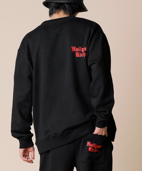 ADMIX/ATELIER SAB MEN（アドミックスアトリエサブメン）の「【Hollywood Rich.&】ハリウッドリッチ.& ハートロゴ / 裏毛スウェット ルーズシルエット イージーパンツ（スウェットパンツ・メンズ・ブラック/ホワイト・50/48）」の17枚目の写真