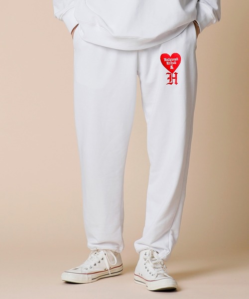 ADMIX/ATELIER SAB MEN（アドミックスアトリエサブメン）の「【Hollywood Rich.&】ハリウッドリッチ.& ハートロゴ / 裏毛スウェット ルーズシルエット イージーパンツ（スウェットパンツ・メンズ・ブラック/ホワイト・50/48）」の16枚目の写真