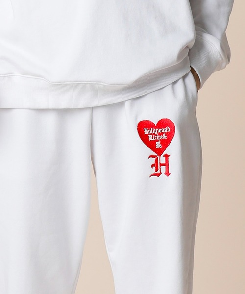 ADMIX/ATELIER SAB MEN（アドミックスアトリエサブメン）の「【Hollywood Rich.&】ハリウッドリッチ.& ハートロゴ / 裏毛スウェット ルーズシルエット イージーパンツ（スウェットパンツ・メンズ・ブラック/ホワイト・50/48）」の15枚目の写真