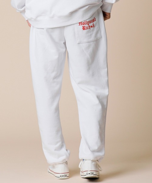 ADMIX/ATELIER SAB MEN（アドミックスアトリエサブメン）の「【Hollywood Rich.&】ハリウッドリッチ.& ハートロゴ / 裏毛スウェット ルーズシルエット イージーパンツ（スウェットパンツ・メンズ・ブラック/ホワイト・50/48）」の14枚目の写真