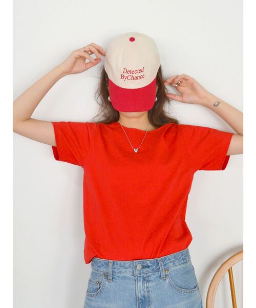 Ungrid(アングリッド)の「オーガビッツコットンバックオープンTee(Tシャツ/カットソー・レディース・レッド/オフホワイト/ブラック/ミント・FREE)」の8枚目の写真
