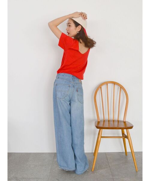Ungrid(アングリッド)の「オーガビッツコットンバックオープンTee(Tシャツ/カットソー・レディース・レッド/オフホワイト/ブラック/ミント・FREE)」の19枚目の写真