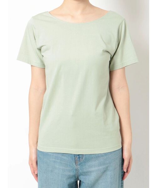 Ungrid(アングリッド)の「オーガビッツコットンバックオープンTee(Tシャツ/カットソー・レディース・レッド/オフホワイト/ブラック/ミント・FREE)」の16枚目の写真