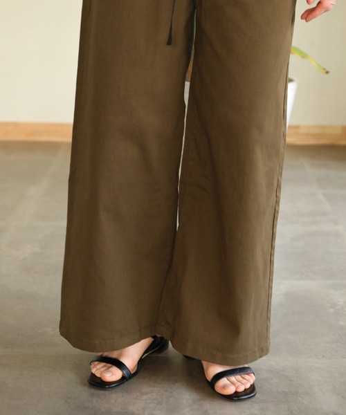 aity（アイティ）の「ウエストゴムストレッチツイルベイカーパンツ（デニムパンツ・レディース・ブラック/カーキ/ベージュ・M）」の11枚目の写真