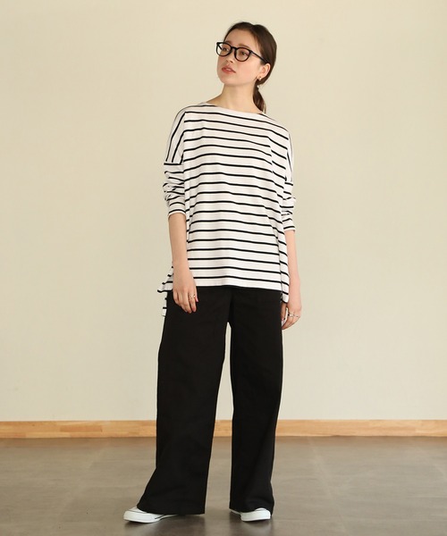 aity（アイティ）の「ウエストゴムストレッチツイルベイカーパンツ（デニムパンツ・レディース・ブラック/カーキ/ベージュ・M）」の13枚目の写真