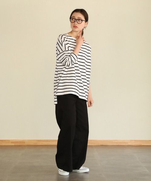 aity（アイティ）の「ウエストゴムストレッチツイルベイカーパンツ（デニムパンツ・レディース・ブラック/カーキ/ベージュ・M）」の17枚目の写真
