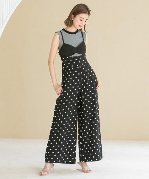 U by SPICK&SPAN（ユーバイスピックアンドスパン）の「ビスチェオールインワン（つなぎ/オールインワン・レディース・ブラック/アイボリー・FREE）」の2枚目の写真