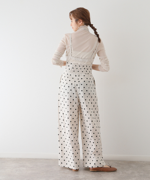 U by SPICK&SPAN（ユーバイスピックアンドスパン）の「ビスチェオールインワン（つなぎ/オールインワン・レディース・ブラック/アイボリー・FREE）」の3枚目の写真