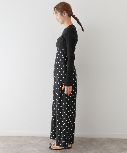 U by SPICK&SPAN（ユーバイスピックアンドスパン）の「ビスチェオールインワン（つなぎ/オールインワン・レディース・ブラック/アイボリー・FREE）」の5枚目の写真