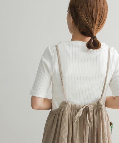 URBAN RESEARCH DOORS（アーバンリサーチドアーズ）の「針抜き半袖カットソー（Tシャツ/カットソー・レディース・オフホワイト/ブラック/ミント/パープル・MEDIUM）」の6枚目の写真