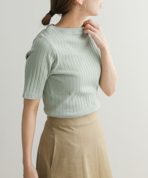 URBAN RESEARCH DOORS（アーバンリサーチドアーズ）の「針抜き半袖カットソー（Tシャツ/カットソー・レディース・オフホワイト/ブラック/ミント/パープル・MEDIUM）」の13枚目の写真