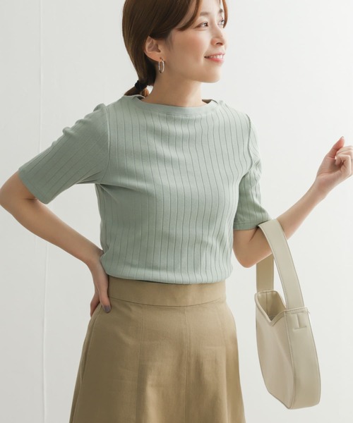 URBAN RESEARCH DOORS（アーバンリサーチドアーズ）の「針抜き半袖カットソー（Tシャツ/カットソー・レディース・オフホワイト/ブラック/ミント/パープル・MEDIUM）」の15枚目の写真