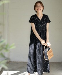 URBAN RESEARCH DOORS | リネンレーヨンドットワンピース(ワンピース)
