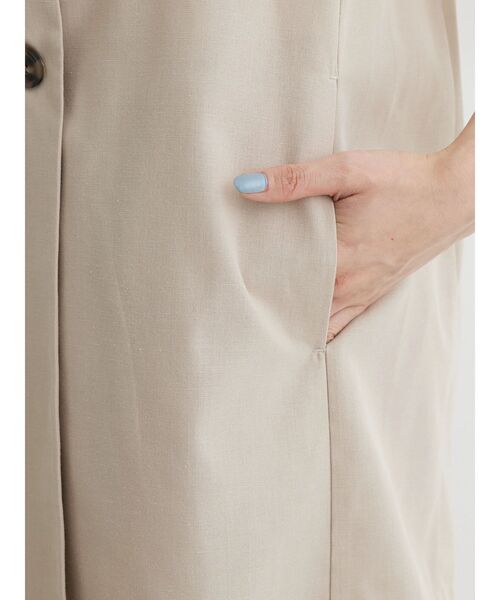 Green　Parks（グリーンパークス）の「綿麻混シングルミディ丈ベスト（ベスト・レディース・ブラック/ライトベージュ/ストライプ・FREE）」の19枚目の写真