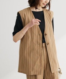 Green　Parks | 綿麻混シングルミディ丈ベスト(ベスト)