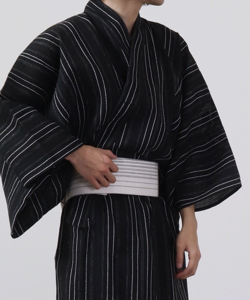 Ree&Mee(リーアンドミー)の「Ree&Mee らくらく着付け ワンタッチ帯付き 2点セット しじら 浴衣 メンズ ゆかた(浴衣・メンズ・ブラック/ネイビー/ホワイト・L/M/LL)」の15枚目の写真