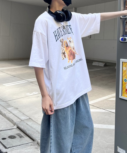 ILL'S(イルズ)の「古着ライク ヴィンテージライク イヌ / ネコ フロントプリント ビッグシルエット半袖Tシャツ カットソー ユニセックス【ILL'S】(Tシャツ/カットソー・メンズ・杢グレー/ホワイト系その他2/グレー系その他/オートミール/ホワイト/ホワイト系その他・M/L)」の17枚目の写真