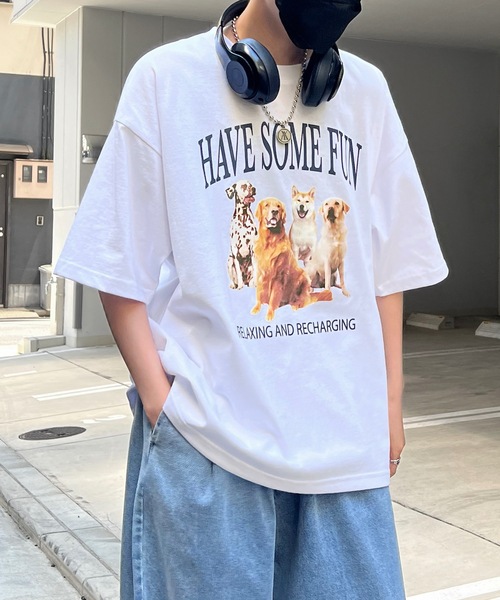 ILL'S(イルズ)の「古着ライク ヴィンテージライク イヌ / ネコ フロントプリント ビッグシルエット半袖Tシャツ カットソー ユニセックス【ILL'S】(Tシャツ/カットソー・メンズ・杢グレー/ホワイト系その他2/グレー系その他/オートミール/ホワイト/ホワイト系その他・M/L)」の18枚目の写真