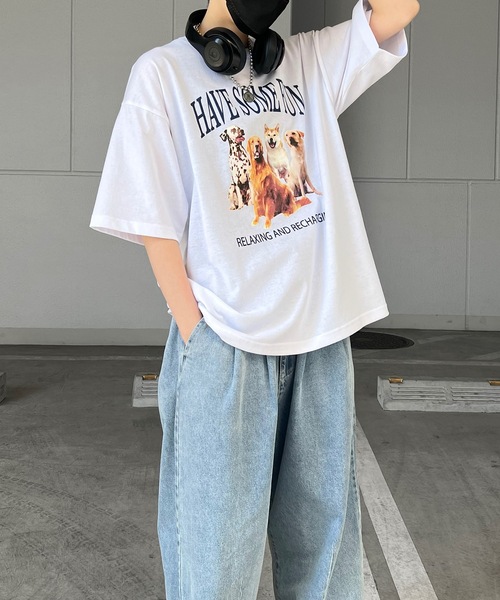 ILL'S(イルズ)の「古着ライク ヴィンテージライク イヌ / ネコ フロントプリント ビッグシルエット半袖Tシャツ カットソー ユニセックス【ILL'S】(Tシャツ/カットソー・メンズ・杢グレー/ホワイト系その他2/グレー系その他/オートミール/ホワイト/ホワイト系その他・M/L)」の19枚目の写真