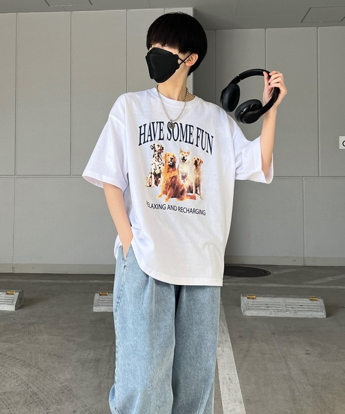 ILL'S(イルズ)の「古着ライク ヴィンテージライク イヌ / ネコ フロントプリント ビッグシルエット半袖Tシャツ カットソー ユニセックス【ILL'S】(Tシャツ/カットソー・メンズ・杢グレー/ホワイト系その他2/グレー系その他/オートミール/ホワイト/ホワイト系その他・M/L)」の21枚目の写真