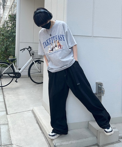 ILL'S(イルズ)の「古着ライク ヴィンテージライク イヌ / ネコ フロントプリント ビッグシルエット半袖Tシャツ カットソー ユニセックス【ILL'S】(Tシャツ/カットソー・メンズ・杢グレー/ホワイト系その他2/グレー系その他/オートミール/ホワイト/ホワイト系その他・M/L)」の13枚目の写真