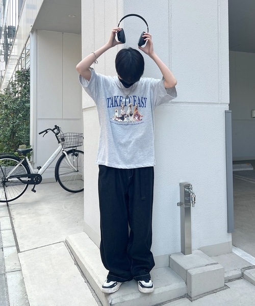 ILL'S(イルズ)の「古着ライク ヴィンテージライク イヌ / ネコ フロントプリント ビッグシルエット半袖Tシャツ カットソー ユニセックス【ILL'S】(Tシャツ/カットソー・メンズ・杢グレー/ホワイト系その他2/グレー系その他/オートミール/ホワイト/ホワイト系その他・M/L)」の14枚目の写真