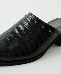 美品 UNITED TOKYO レザーミュール 黒 スクエアトゥ J2116 美品 UNITED TOKYO レザーミュール 黒 スクエアトゥ J2116
