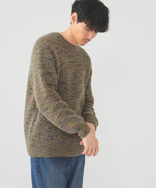 BEAMS（ビームス）の「BEAMS / 5ゲージ シャギー クルーネック ニット（ニット/セーター・メンズ・ライトグレー/オリーブ/ブルー・S/M/L/XL）」の13枚目の写真