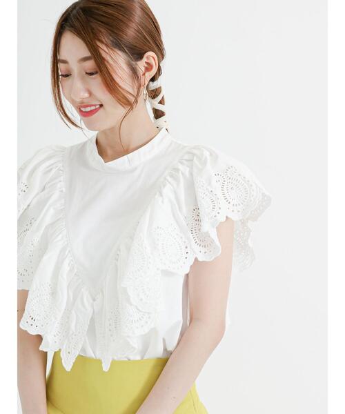 Te chichi（テチチ）の「フリルスカラップブラウス（シャツ/ブラウス・レディース・オフホワイト/ブラック/オレンジ・F）」の9枚目の写真