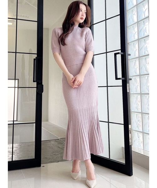 専用♡E2. 美品◆フォクシーニューヨーク【バックリボン/ピンク◆ワンピース】 美品 フォクシーニューヨーク ノースリーブ 紐リボン付