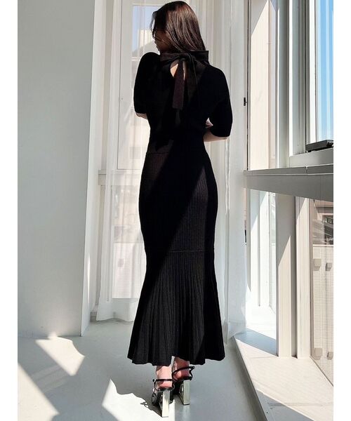 RESEXXY（リゼクシー）の「バックリボンマーメイドニットワンピース（ワンピース・レディース・ピンク/ネイビー/ブラック/アイボリー・FREE）」の20枚目の写真