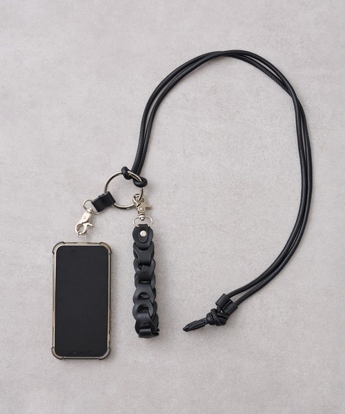 BIRTHDAY BAR(バースデイバー)の「フェイクレザー メッシュ スマホストラップ(スマホグッズ・レディース・ブラック/アイボリー/キャメル・フリー)」の20枚目の写真