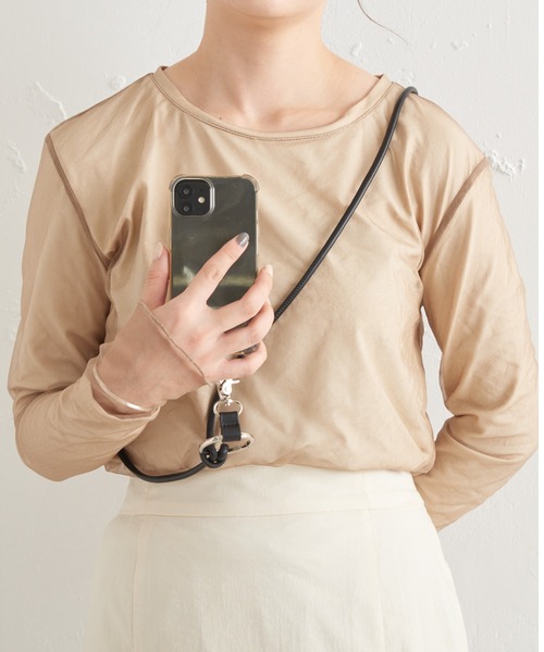 BIRTHDAY BAR(バースデイバー)の「フェイクレザー メッシュ スマホストラップ(スマホグッズ・レディース・ブラック/アイボリー/キャメル・フリー)」の18枚目の写真