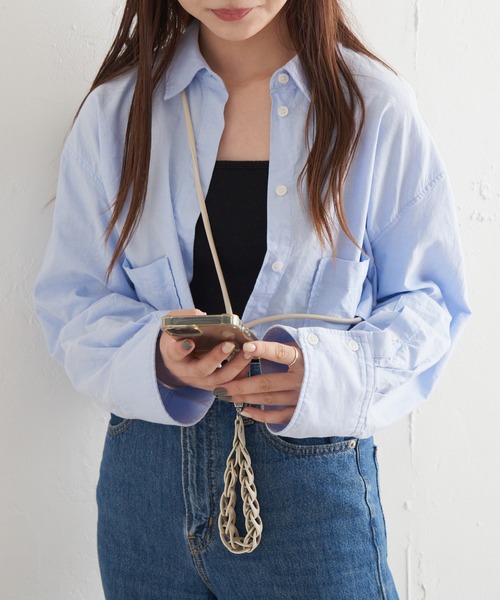 BIRTHDAY BAR(バースデイバー)の「フェイクレザー メッシュ スマホストラップ(スマホグッズ・レディース・ブラック/アイボリー/キャメル・フリー)」の16枚目の写真