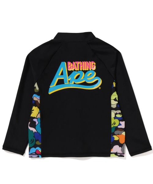 A BATHING APE(アベイシングエイプ)の「MULTI CAMO RASH GUARD K(ラッシュガード・キッズ・ブラック・130/100/120/110)」の2枚目の写真