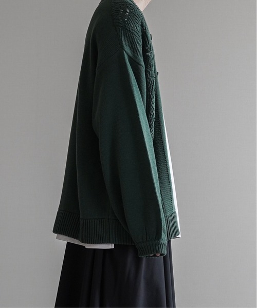 KUUUPY（クーピー）の「Openwork Knitting Crew Neck Cardigan - 透かし編みクルーネックカーディガン（カーディガン/ボレロ・メンズ・ブルー/チャコールグレー/ダークグリーン・MEDIUM/SMALL/LARGE）」の18枚目の写真