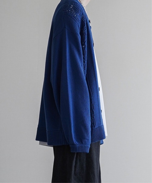 【最終価格】新品　peu pres プープレ 透かし編み クルーカーディガン プープレ peu pres 透かし編みクルーネックカーディガン 新品未