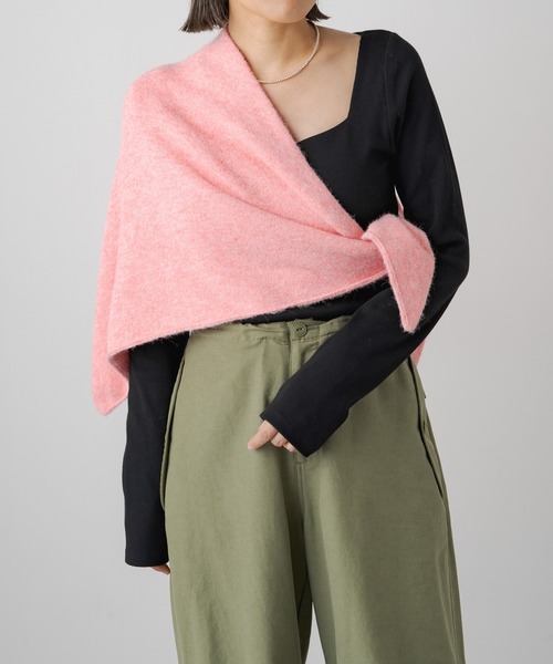 earthy（アーシー）の「リブカップ付きスクエアロンT（Tシャツ/カットソー・レディース・オフホワイト/ブラウン/ベージュ/ブラック/オレンジ/グレー・S/M）」の16枚目の写真