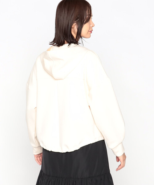 COMME CA ISM(コムサイズム)の「ソフトダンボールニット ジップアップ パーカ(パーカー・レディース・アイボリー/ネイビー・FREE)」の7枚目の写真