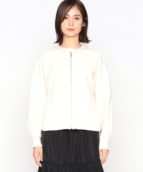 COMME CA ISM(コムサイズム)の「ソフトダンボールニット ジップアップ パーカ(パーカー・レディース・アイボリー/ネイビー・FREE)」の15枚目の写真