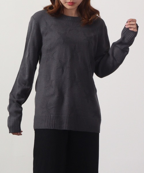 FUNALIVE（ファンアライブ）の「Jacquard crew neck knit / ジャガード編みクルーネックニット unisex（ニット/セーター・メンズ・ブラック系/ベージュ系1/ネイビー/ネイビー系1/ネイビー系/ダークグレー/ブラック系1/ベージュ系/ベージュ/ブラック/チャコールグレー/チャコール・M/L/LL）」の5枚目の写真