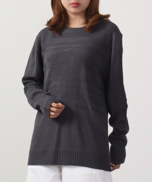 FUNALIVE（ファンアライブ）の「Jacquard crew neck knit / ジャガード編みクルーネックニット unisex（ニット/セーター・メンズ・ブラック系/ベージュ系1/ネイビー/ネイビー系1/ネイビー系/ダークグレー/ブラック系1/ベージュ系/ベージュ/ブラック/チャコールグレー/チャコール・M/L/LL）」の7枚目の写真
